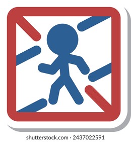 Mini sign sticker single illustration Pedestrians, etc. are prohibited from crossing