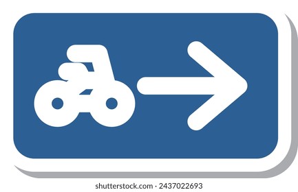 Mini etiqueta engomada simple ilustración - Pequeña bicicleta motorizada especificada calle de un solo sentido