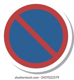 Mini sign sticker single item illustration No parking