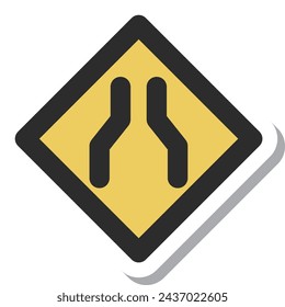 Mini sign sticker single item illustration width reduction