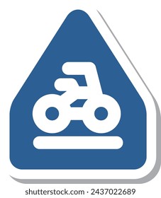 Mini sign sticker single item illustration bicycle crossing zone