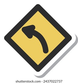 Mini sign sticker single item illustration with bending