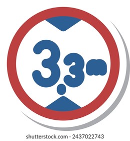 Mini sign sticker single item illustration height limit