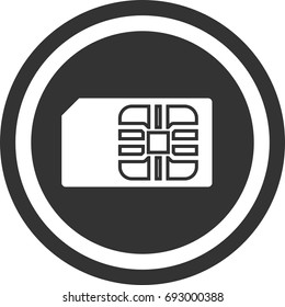 Mini SIM card icon , circle sign design