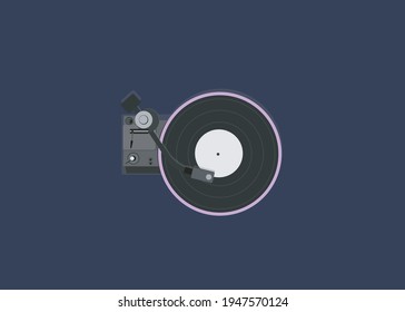A mini, simple, and exquisite portable gramophone vinyl record player with a vintage classic turntable design. Features built-in stereo speakers, blending nostalgic charm with modern convenience.