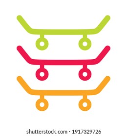 mini skateboards. simple and modern icon. line based