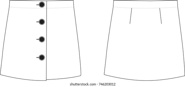 Mini Skirt with Buttons
