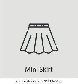 mini skirt icon vector icon.Editable stroke.linear style sign for use web design and mobile apps,logo.Symbol illustration.Pixel vector graphics - Vector