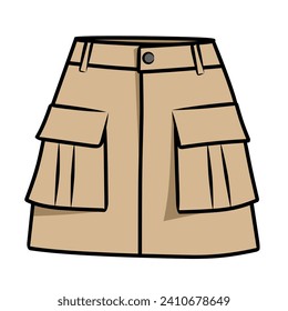 Mini skirt with two pockets illustration