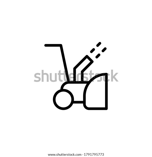 Mini snow removal, snow\
blower icon  in black line style icon, style isolated on white\
background