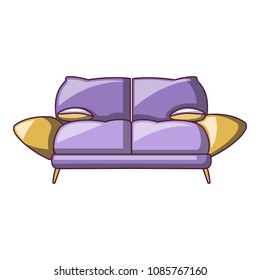 Mini sofa icon. Cartoon of mini sofa vector icon for web design isolated on white background