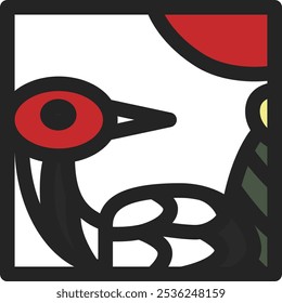 Mini square color Hanafuda icon Mutsuki Pine Crane January Pine Crane