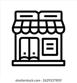Mini stall object icon design black and white with bold outline 