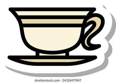 Mini sticker drink tea cup