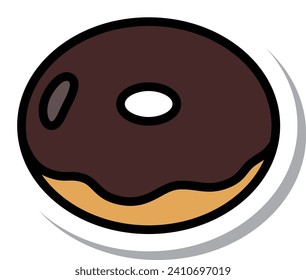 Mini sticker food chocolate donut