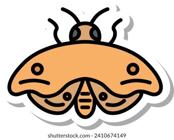 Mini sticker insect illustration icon moth