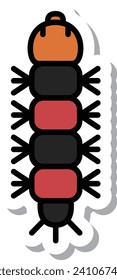 Mini sticker insect illustration icon caterpillar