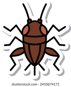 Mini sticker insect illustration icon cricket