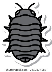 Mini sticker insect illustration icon pill bug