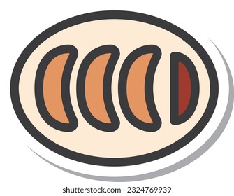 Mini mini sticker style food illustration Gyoza