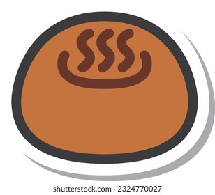 Mini mini sticker style food illustration hot spring steamed buns