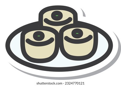 Mini mini sticker style food illustration steamed dumpling