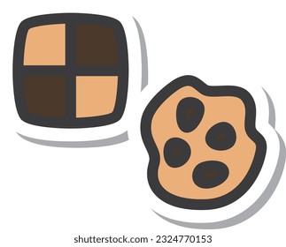 Mini mini sticker style food illustration cookie