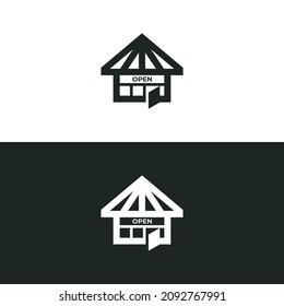 Mini Store icon isolated of flat style design