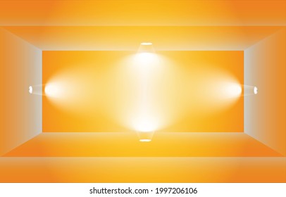 Mini studio box isolated on brown background Premium Photo