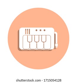 Mini synthesizer badge icon. Simple glyph, flat vector of music icons for ui and ux, website or mobile application