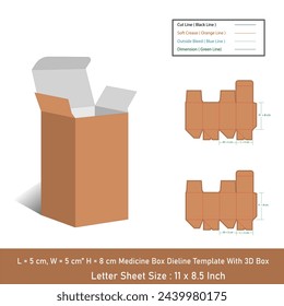 Mini caja de jarabe Tamaño 5x5x8 cm plantilla de línea de diesel, diseño vectorial