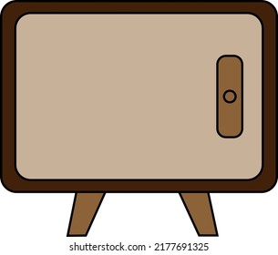 Mini-Tischsymbol mit brauner Farbe und 1 Lagerbereich über das Konzept der Möbel für die Innenausstattung
