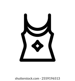 Mini tank top. Editable stroke vector icon.