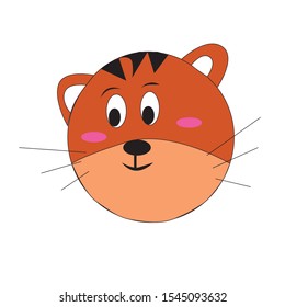 Mini tiger illutrations. Vektor head mini tiger is too cute.