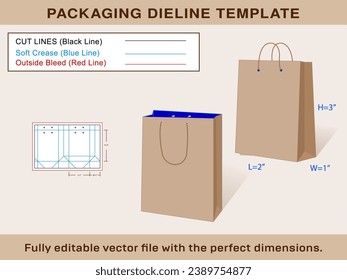 Mini Bolsa De Regalo De Tote Con Manos Archivo De Vector Editable De Plantilla De Línea