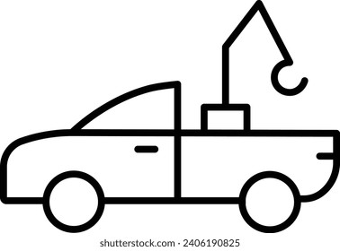 Mini Tow truck Outline vector illustration icon