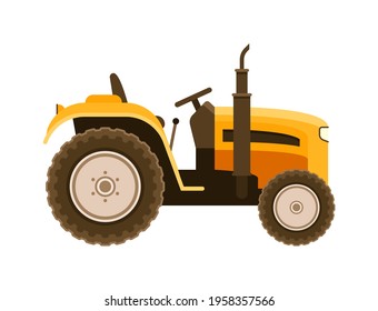 Mini tractor agricultural machinery isolated on white background