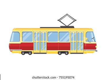 Mini tram vector flat illustration