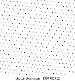 Mini triangles, polygons ornament. Geometric backdrop. Simple shapes wallpaper. Figures background. Ethnic motif. Digital paper, textile print, abstract. Seamless pattern