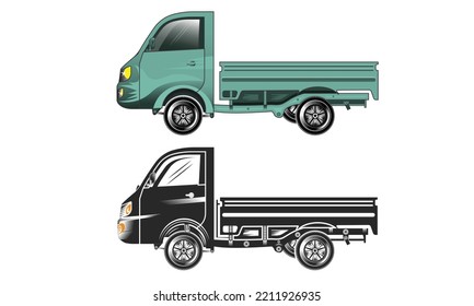 Mini Truck car vectro illustration.