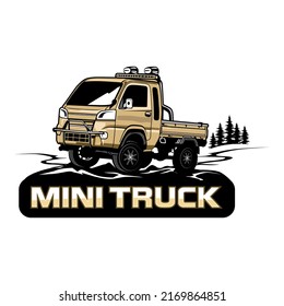 mini truck design logo icon vector