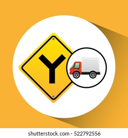 mini truck with fork road vector illustration eps 10