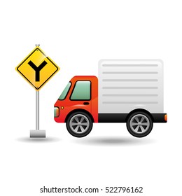 mini truck with fork road vector illustration eps 10