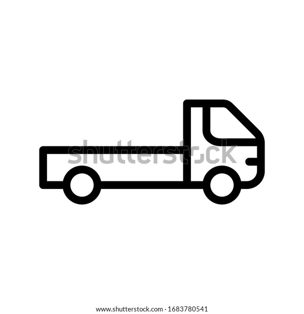 Mini truck icon for delivery on isolated\
background with line style, Pickup car\
icon