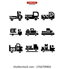 Mini-LKW-Symbol oder Logo einzeln auf Zeichen Vektorillustration Illustration - Kollektion hochwertiger, schwarzer Vektorsymbole
