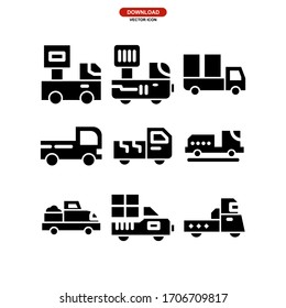 mini truck icon or logo isolated sign symbol vector illustration - Collection of high quality black style vector icons
