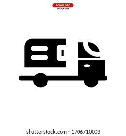 mini truck icon or logo isolated sign symbol vector illustration - high quality black style vector icons

