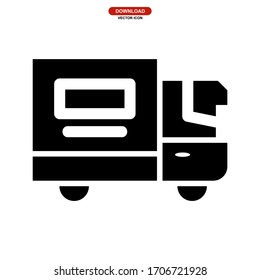 mini truck icon or logo isolated sign symbol vector illustration - high quality black style vector icons
