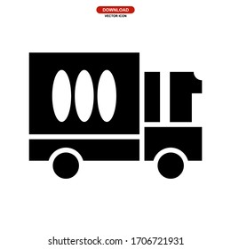 mini truck icon or logo isolated sign symbol vector illustration - high quality black style vector icons
