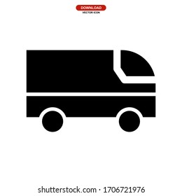 mini truck icon or logo isolated sign symbol vector illustration - high quality black style vector icons
